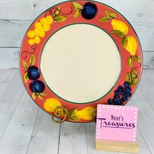 Homer Laughlin PARADISE Seville Green Band Fruit Rim Colorful Chop Plate Platter